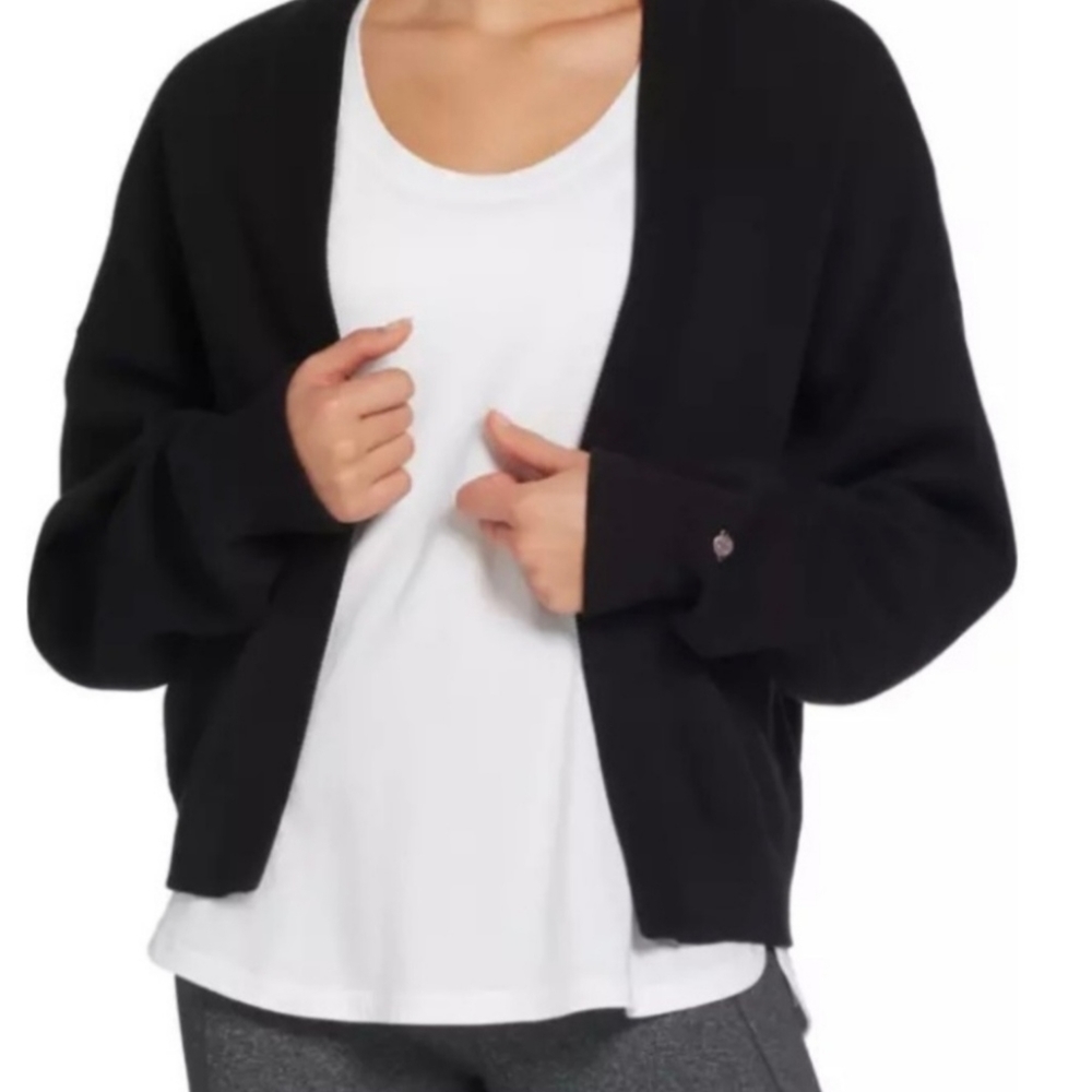 NEW! Calia Women's Journey Bomber Sweater Cardigan Pure Black Size L/XL